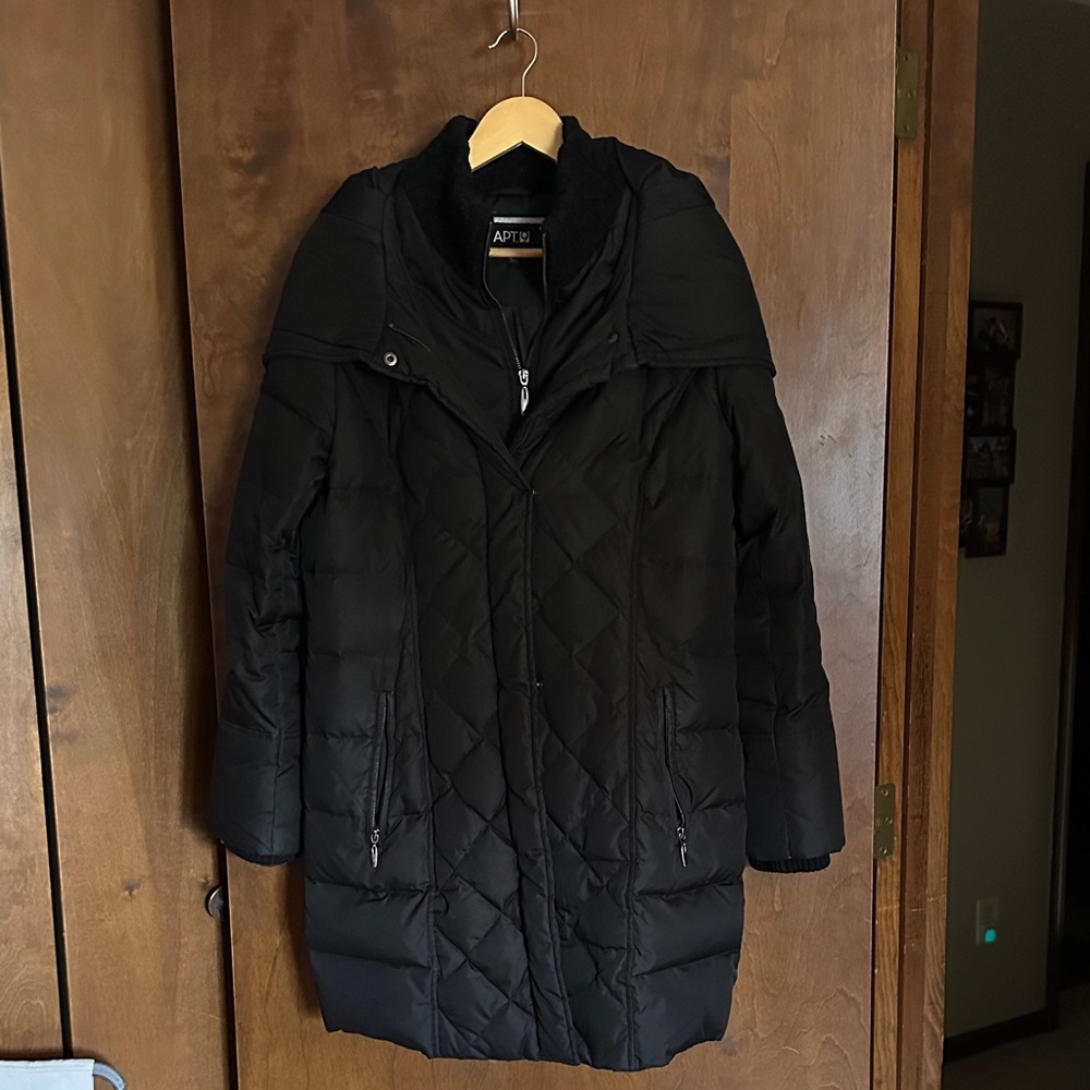 Apt. 9 Women's Black Puffer 50% Down / 50% Waterfowl Down Winter Coat